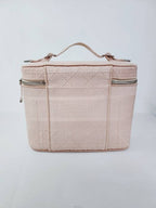 Used luxury goods DHLUX Travel Vanity pink Cannage embroidery tote bag Dior