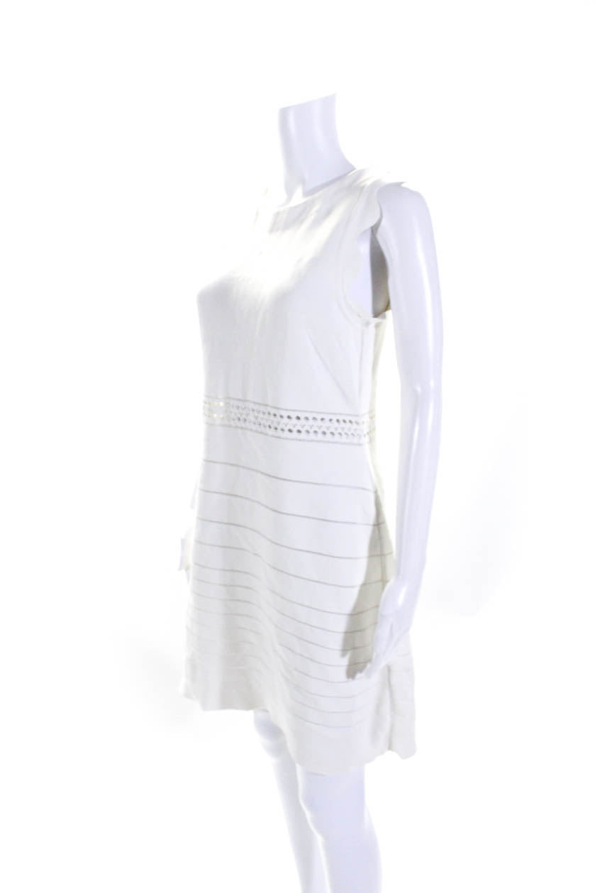 Chloe Womens Sleeveless Stretch Knit A Line Dress Optic White