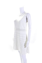 Chloe Womens Sleeveless Stretch Knit A Line Dress Optic White