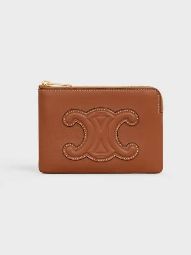 CELINE Triomphe Pouch Card Wallet Tan