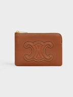 CELINE Triomphe Pouch Card Wallet Tan