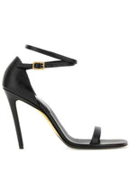 Burberry FW23 24 Black leather high heeled sandal 8069456124186 NBURBE A1189
