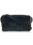 Bottega Veneta Intrecciato Cassette Leather Mini Cross Bag Black