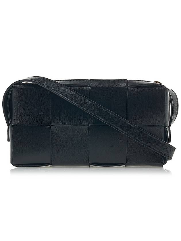Bottega Veneta Intrecciato Cassette Leather Mini Cross Bag Black