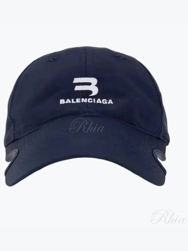 Balenciaga Logo Ball Cap Navy
