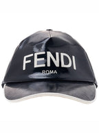 Fendi Logo Printed Baseball Ball Cap Black