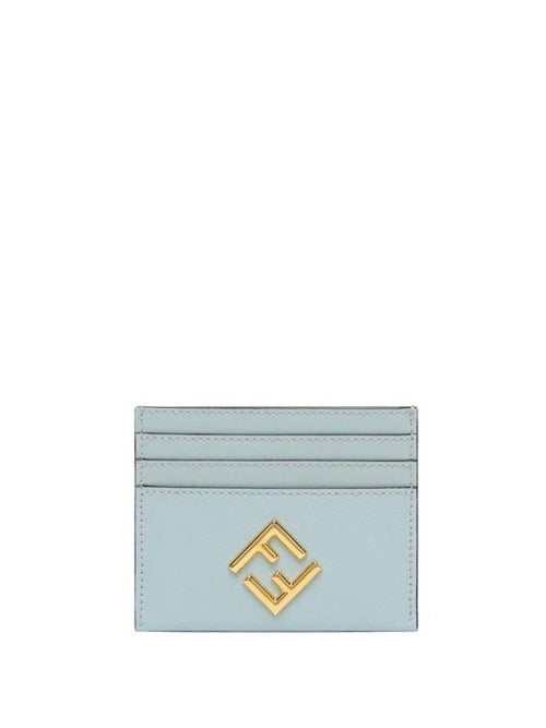 Fendi FF Diamond Card Wallet Light Blue