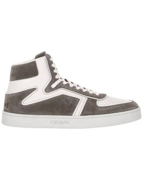 CELINE CT01 Z Trainer Suede Calfskin High Top Sneaker Grey