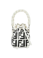 Fendi Montresor FF Mini Multi Bucket Bag White Black