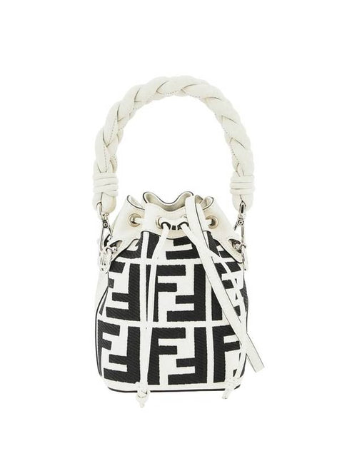Fendi Montresor FF Mini Multi Bucket Bag White Black