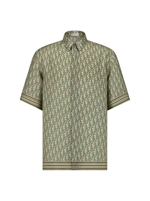 Oblique Short Sleeve Shirt Khaki Dior