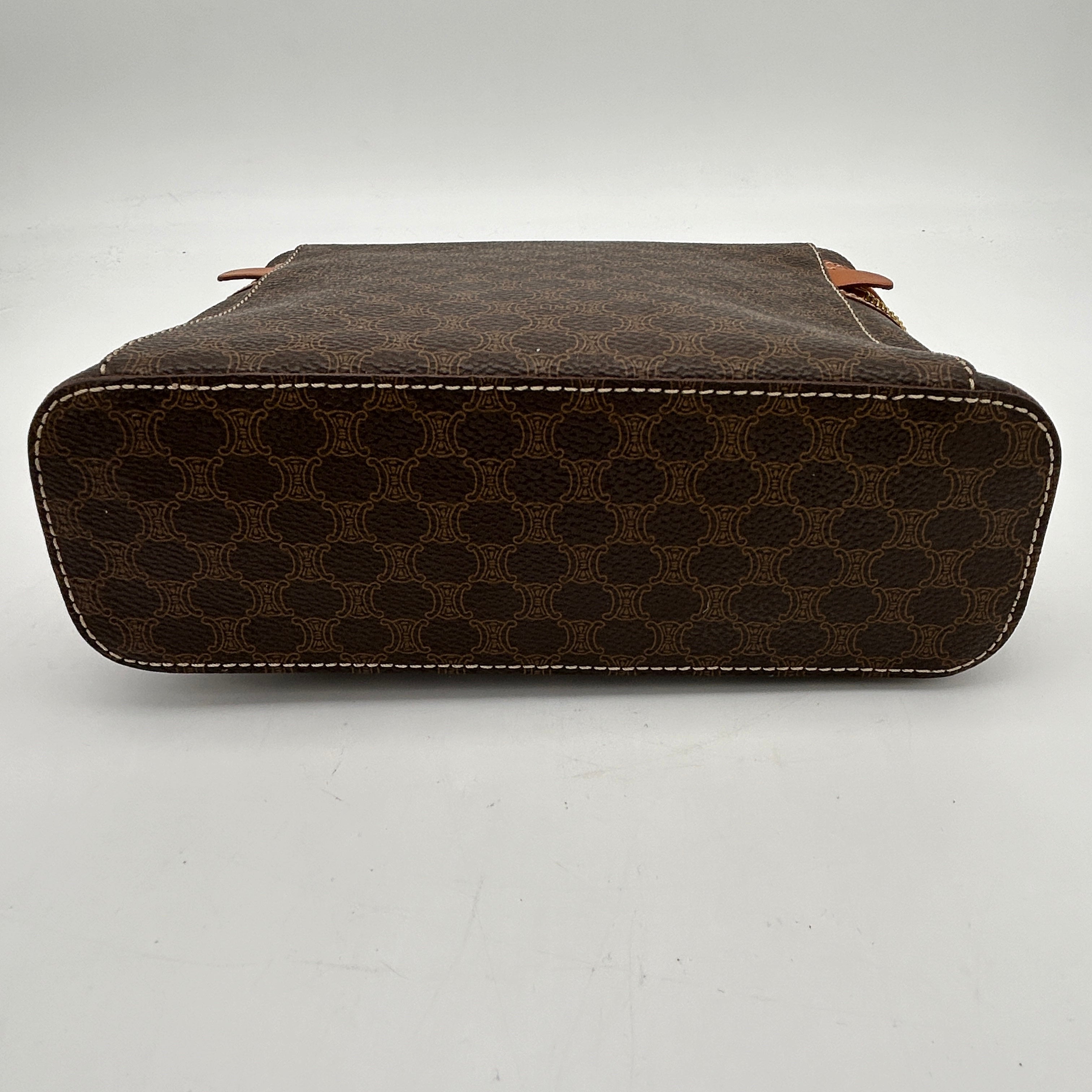 Celine Brown Macadam PVC Leather Handbag