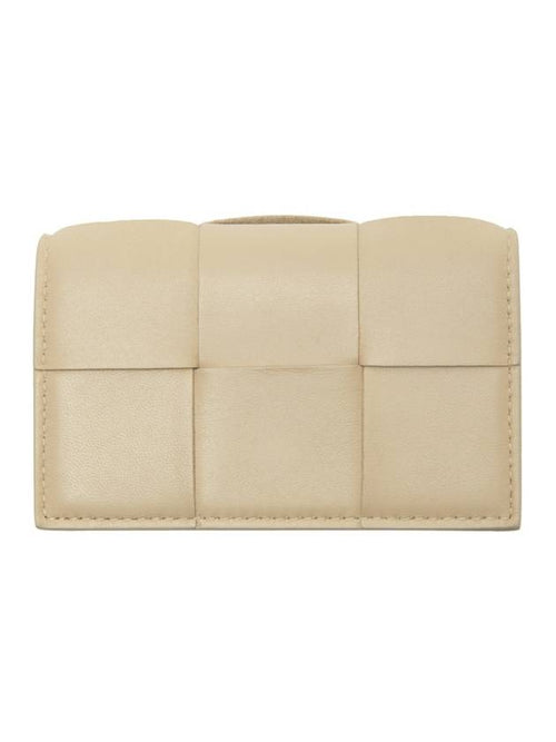 Bottega Veneta Intrecciato Flap Card Wallet Porridge