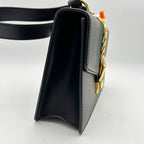 GUCCI Calfskin Small Sylvie Shoulder Bag Black 2504201806