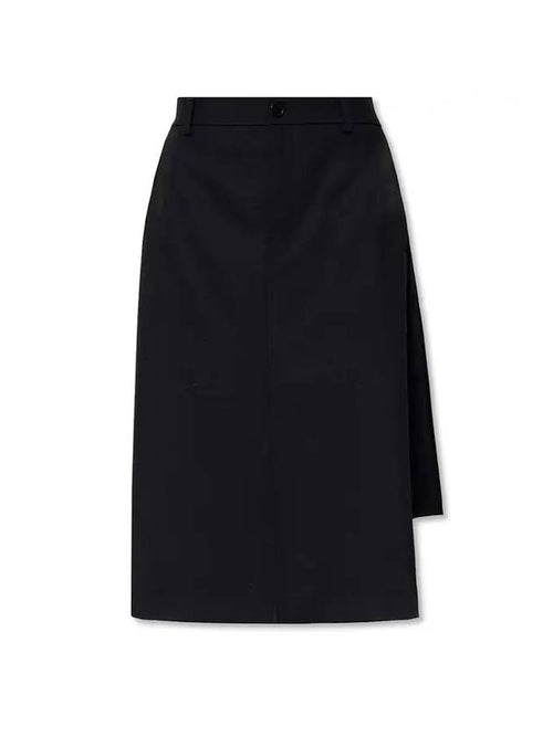 Balenciaga overlap long H-line skirt black