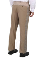 Burberry Burberry Men's Pecan Melange English Fit Crystal Embroidered Technical Linen Trousers, Brand Size 48 (Waist Size 32.7")