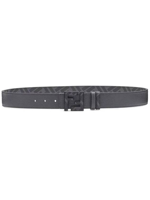 Fendi Square FF Leather Reversible Belt Grey