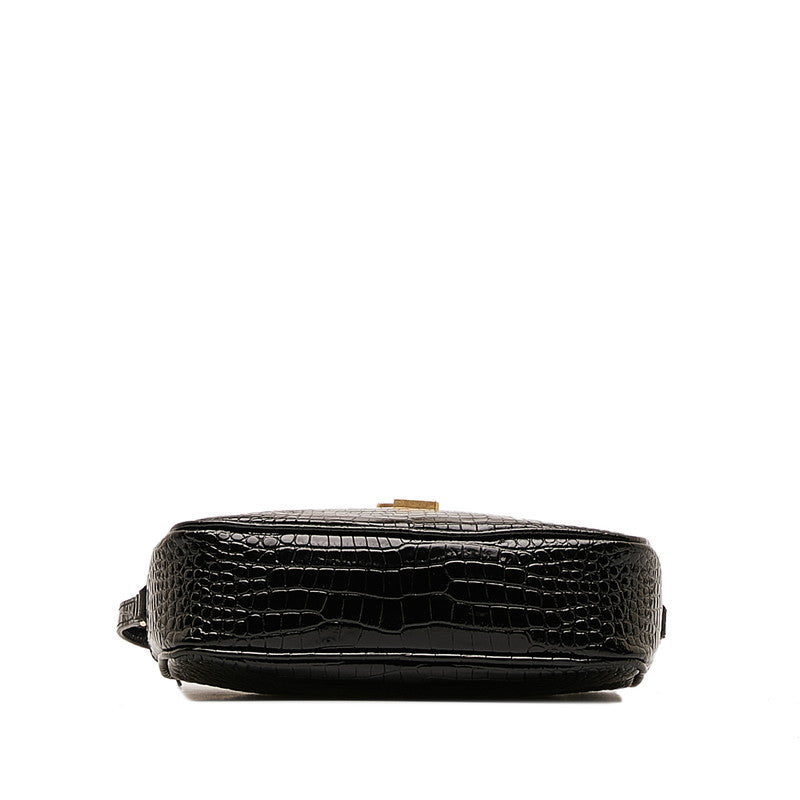 Saint Laurent Lou Bag in Crocodile Black 612544