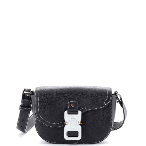 Dior Saddle Buckle Flap Messenger Bag Oblique Canvas and Leather Mini