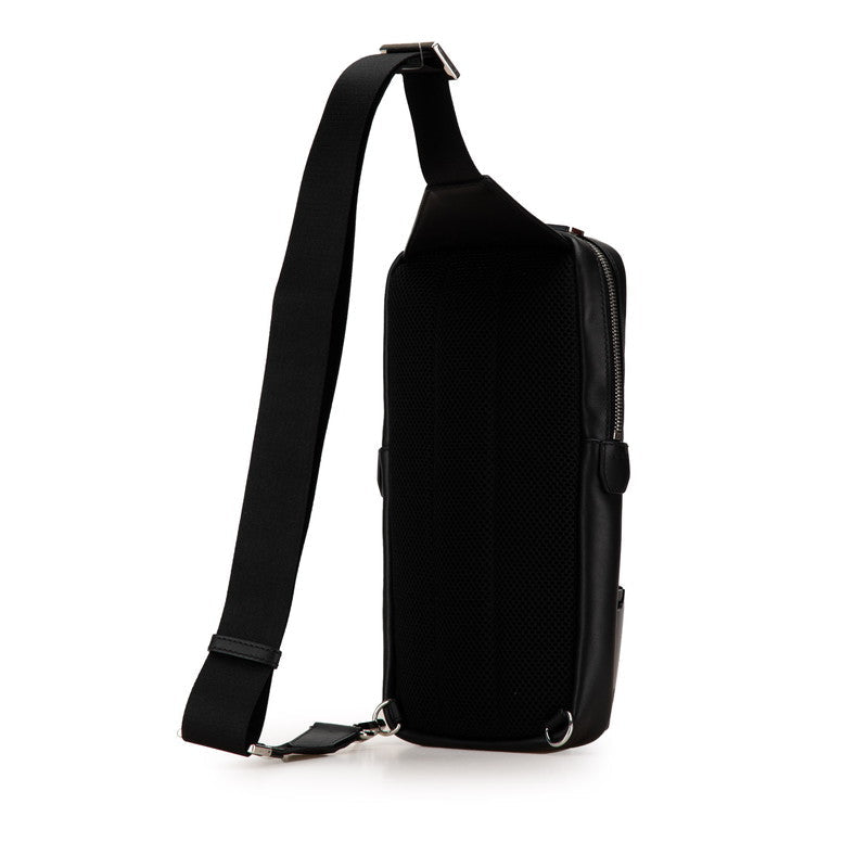 Fendi Zucca Body Waist Bag 7VZ033 Black Brown PVC Leather