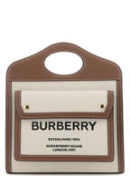 Burberry Women Two-Tone Canvas And Leather Mini Pocket Handbag