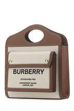 Burberry Women Two-Tone Canvas And Leather Mini Pocket Handbag