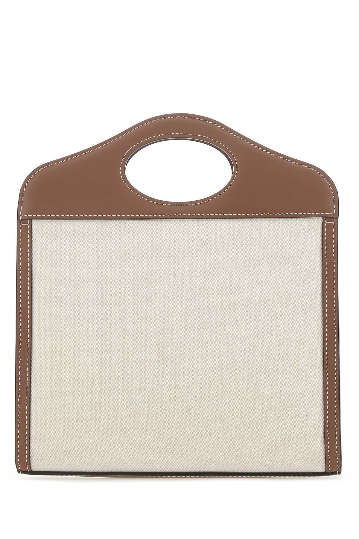 Burberry Women Two-Tone Canvas And Leather Mini Pocket Handbag