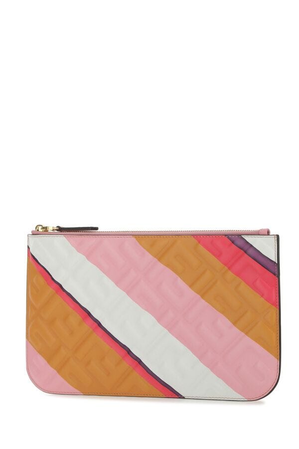 Fendi Woman Multicolor Leather Clutch