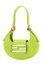 Fendi Woman Acid Green Leather Mini Fendi Cookie Handbag