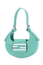 Fendi Woman Sea Green Satin Mini Cookie Handbag