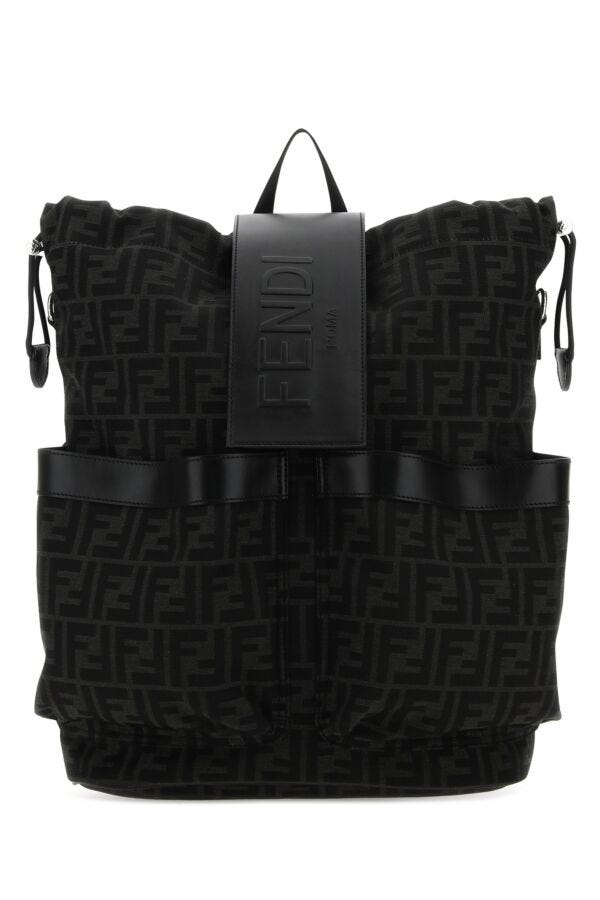 Fendi Man Embroidered Fabric Small Backpack