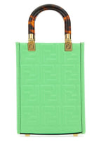Fendi Woman Green Leather Mini Sunshine Handbag