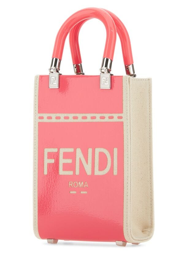 Fendi Woman Two-Tone Canvas Mini Sunshine Handbag