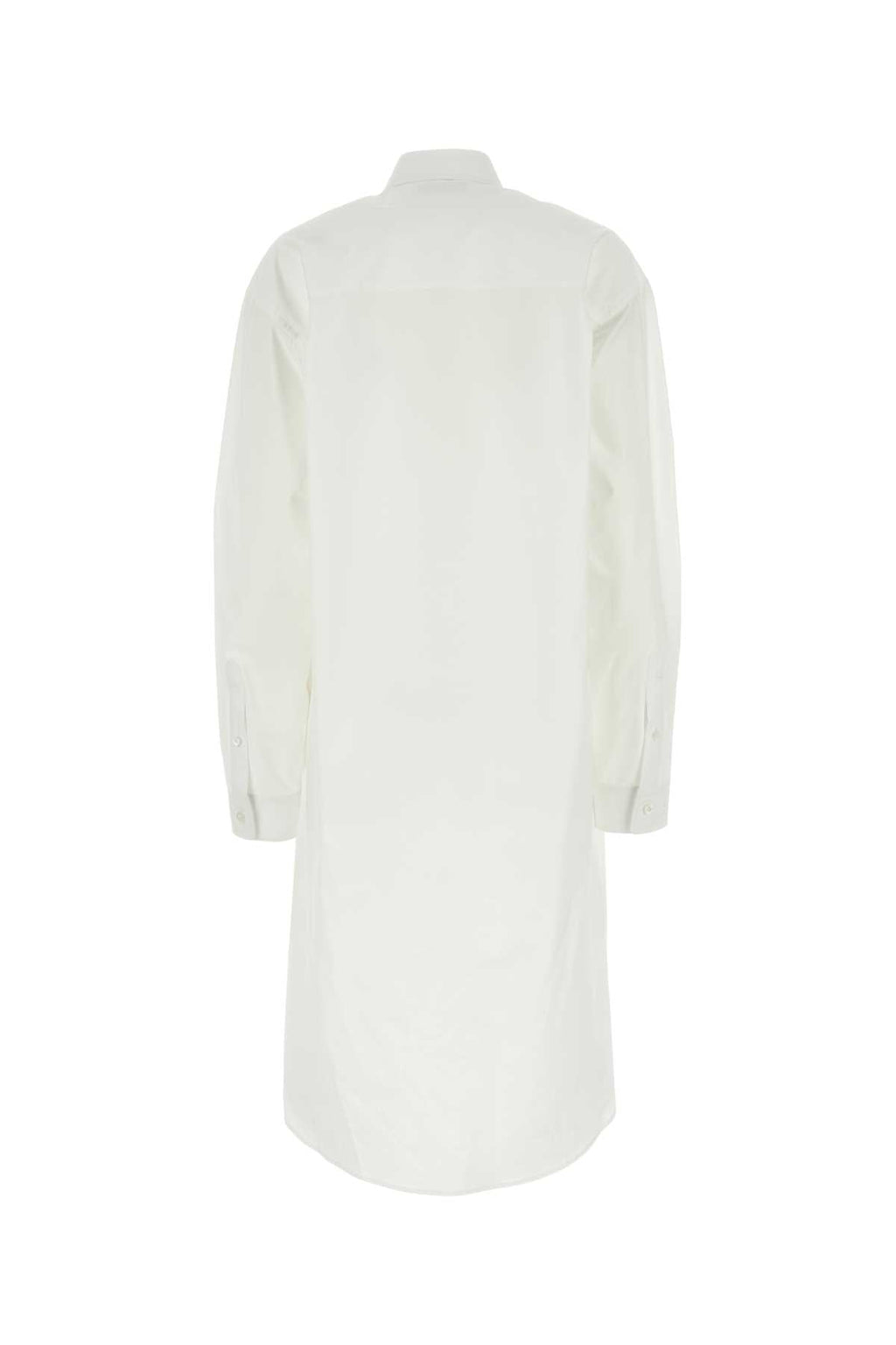 Balenciaga Women White Poplin Shirt Dress