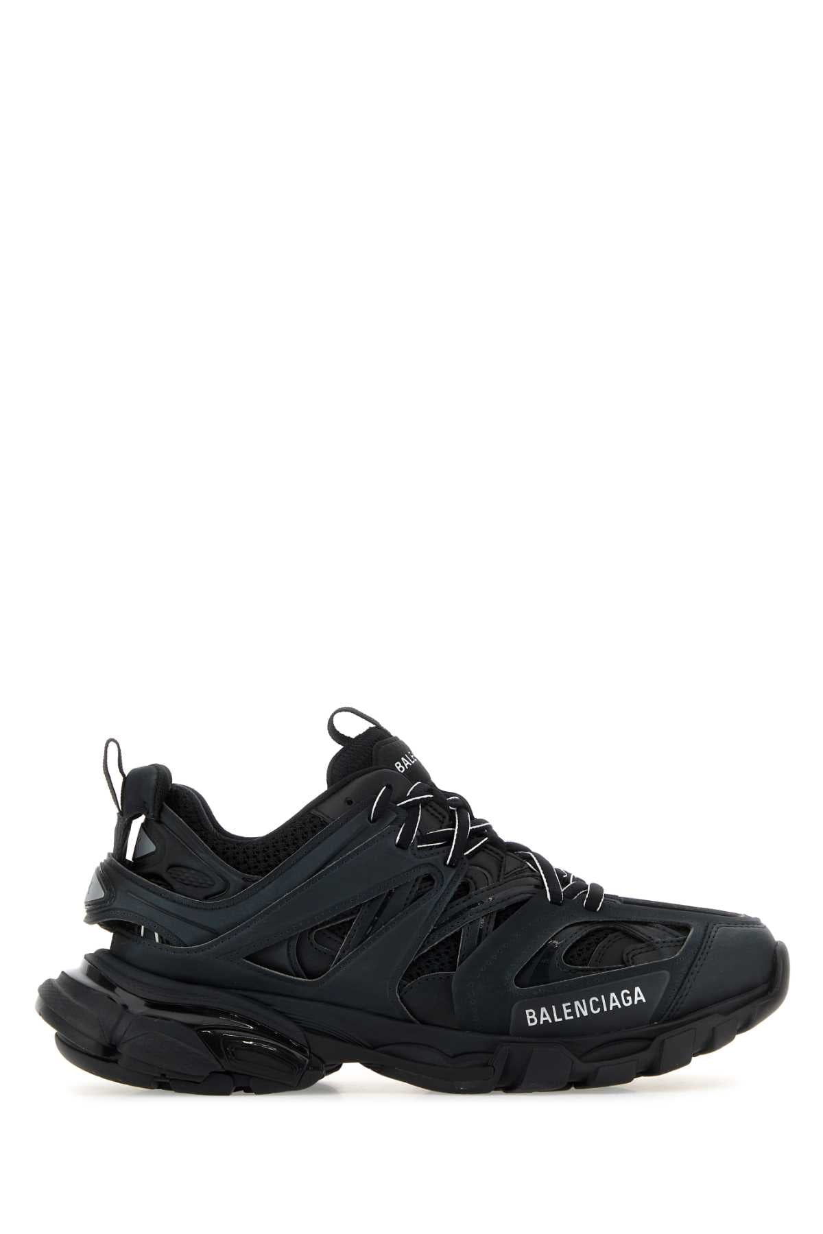 Balenciaga Women Black Mesh And Rubber Track Sneakers