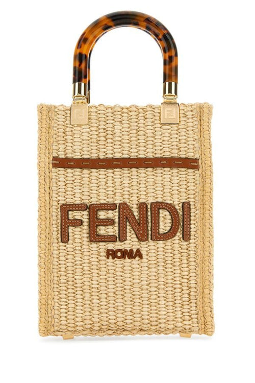 Fendi Woman Straw Mini Sunshine Handbag