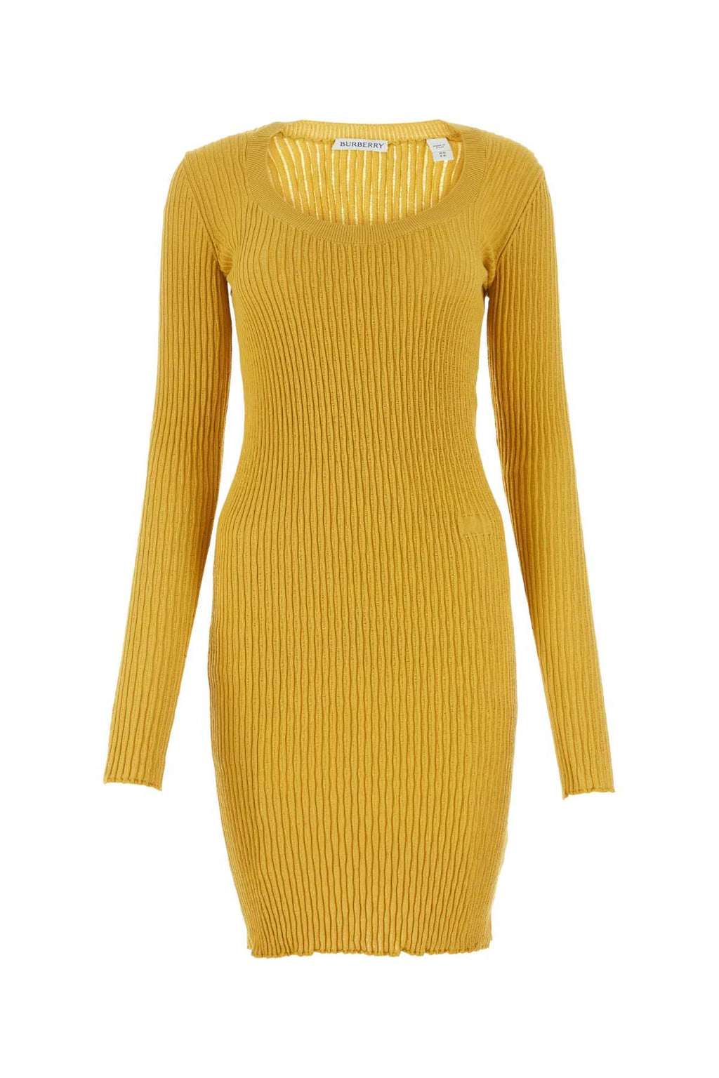 Burberry Women Mustard Stretch Wool Blend Dress