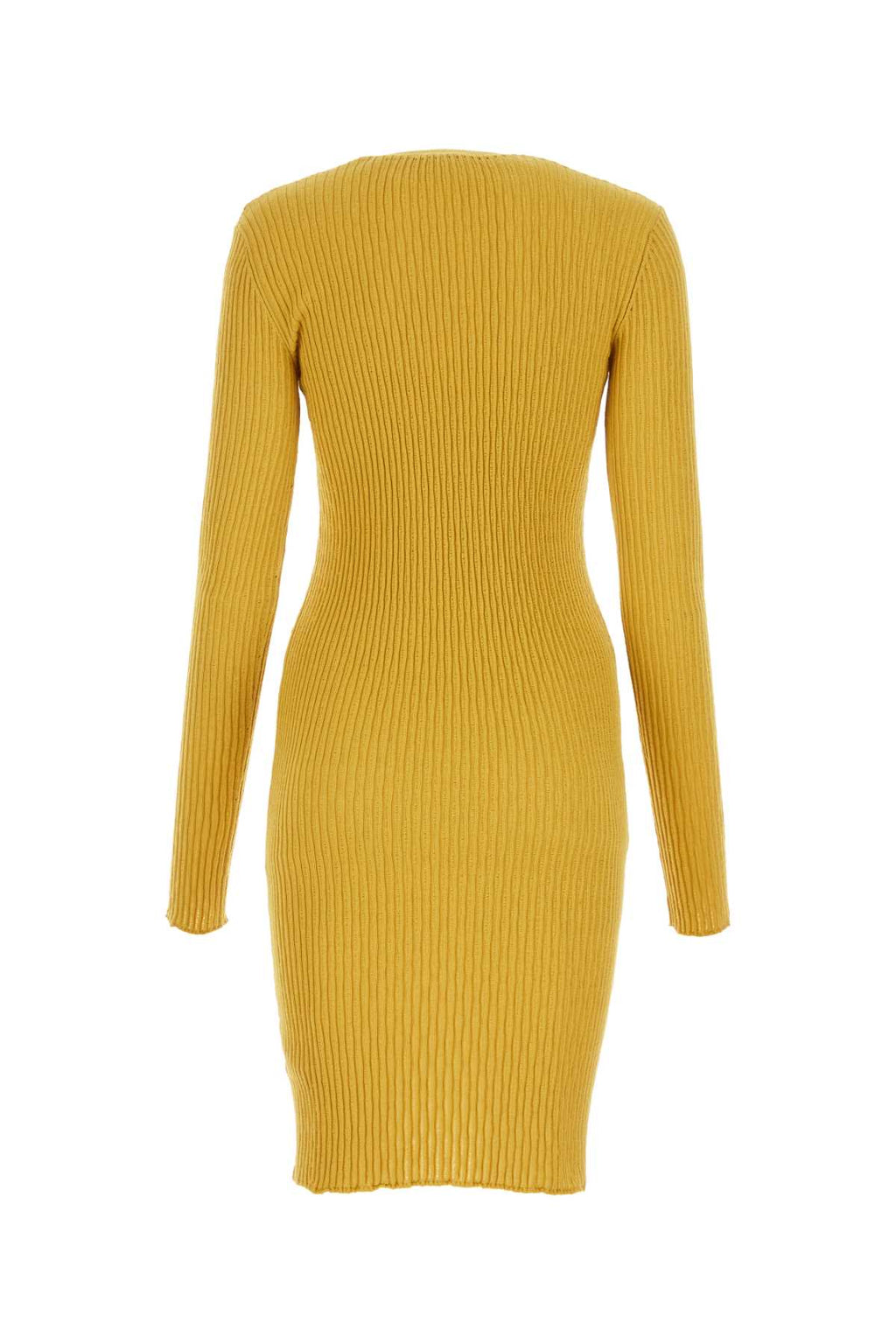 Burberry Women Mustard Stretch Wool Blend Dress