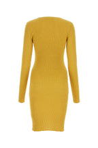Burberry Women Mustard Stretch Wool Blend Dress
