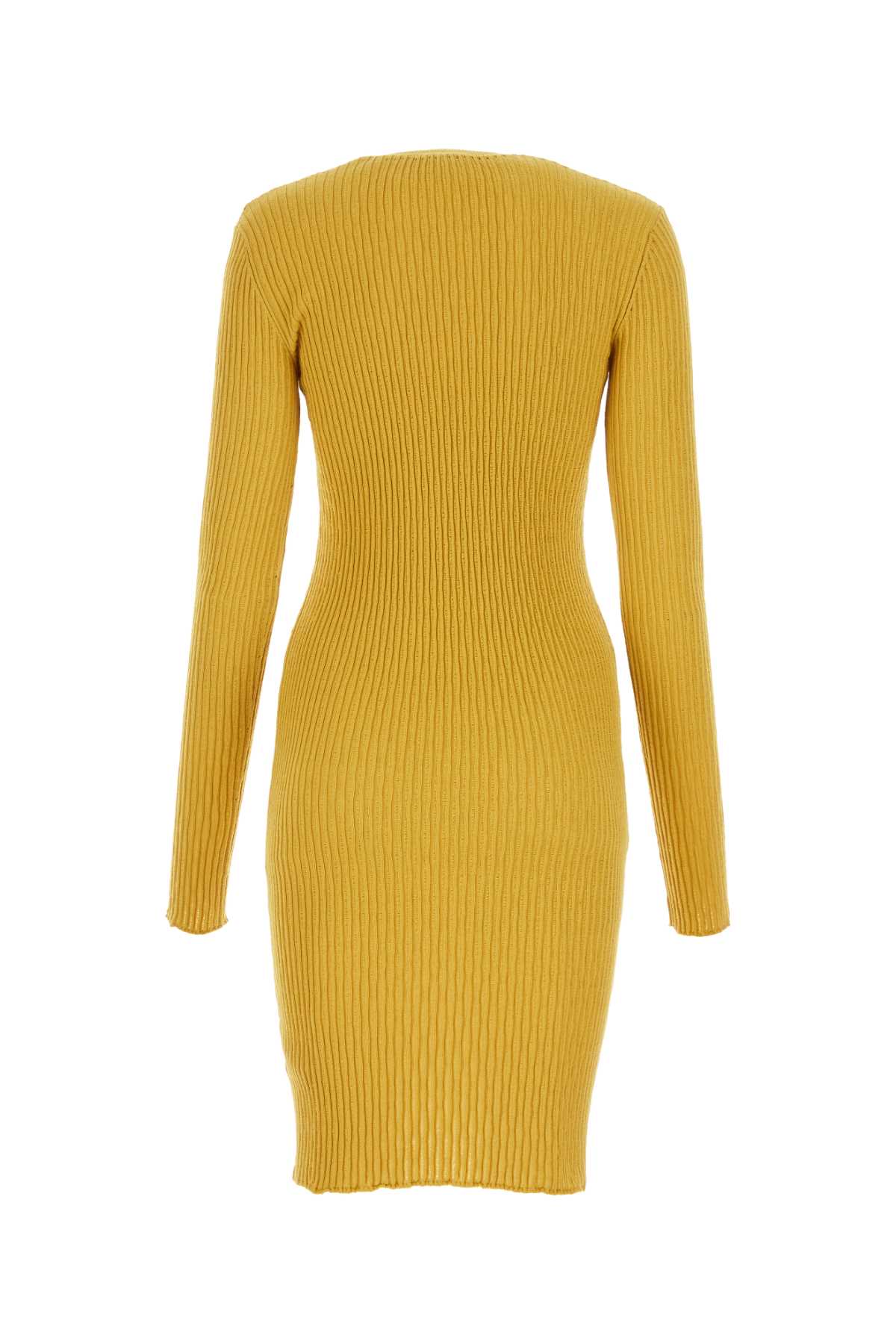 Burberry Women Mustard Stretch Wool Blend Dress