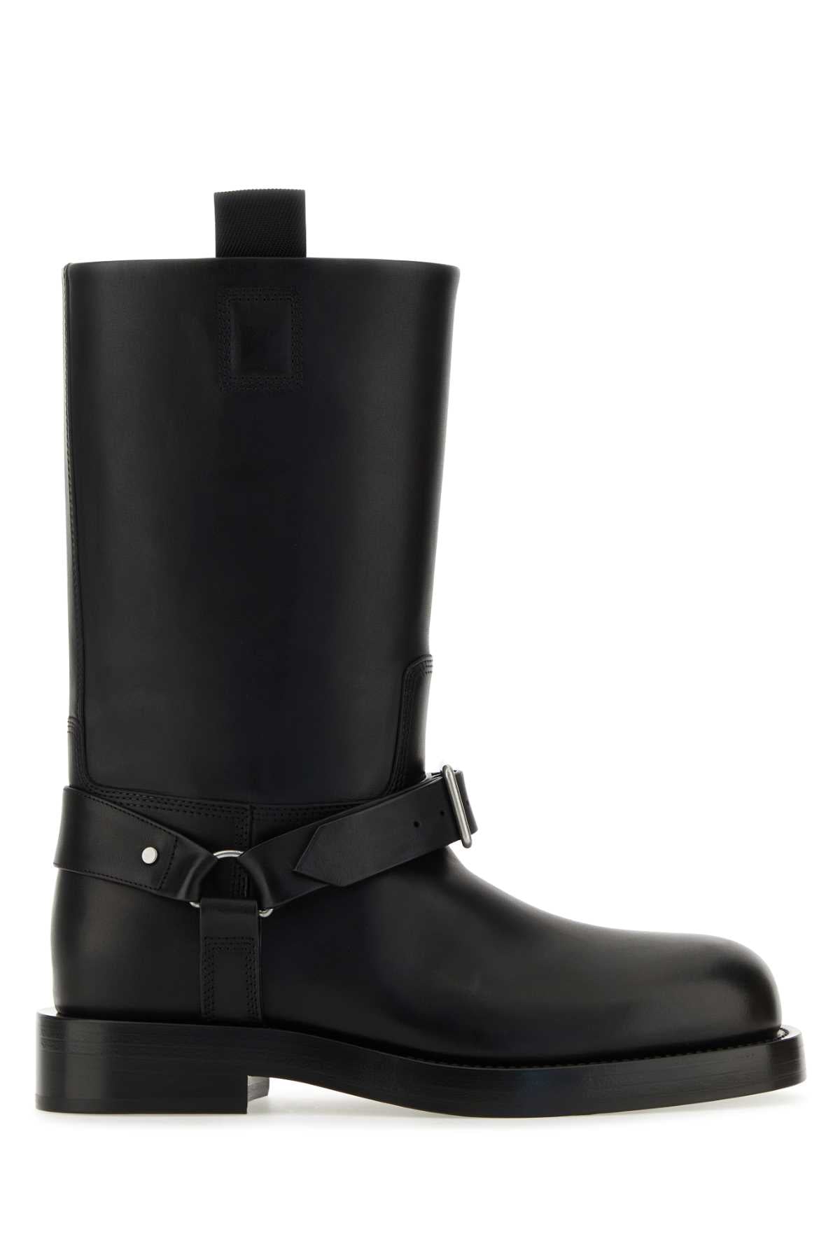 Burberry Men Black Leather Ankle Boots