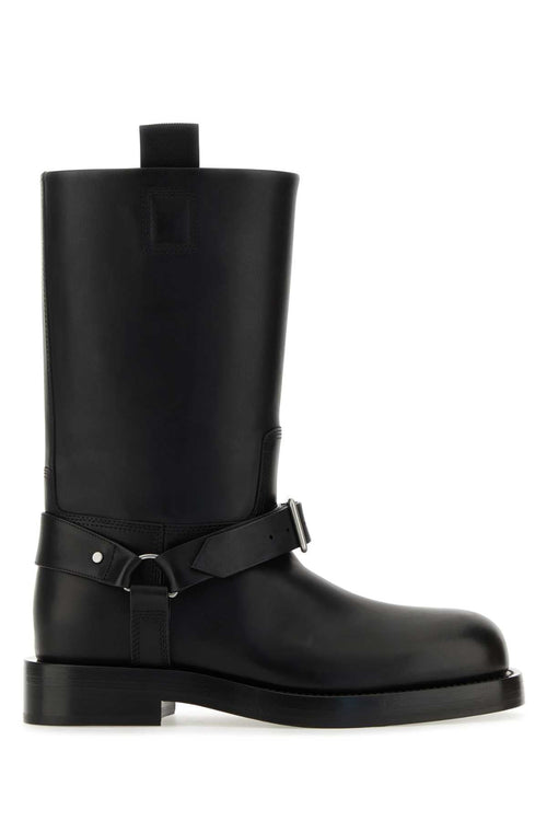 Burberry Men Black Leather Ankle Boots
