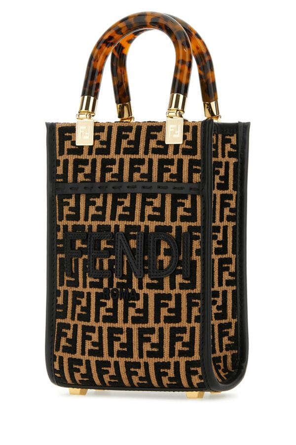 Fendi Woman Embroidered Fabric Mini Sunshine Handbag