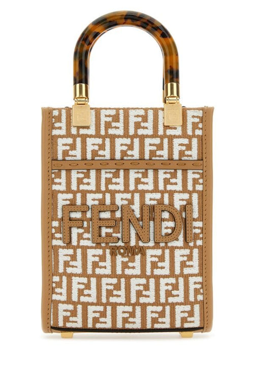 Fendi Woman Embroidered Fabric Mini Sunshine Handbag