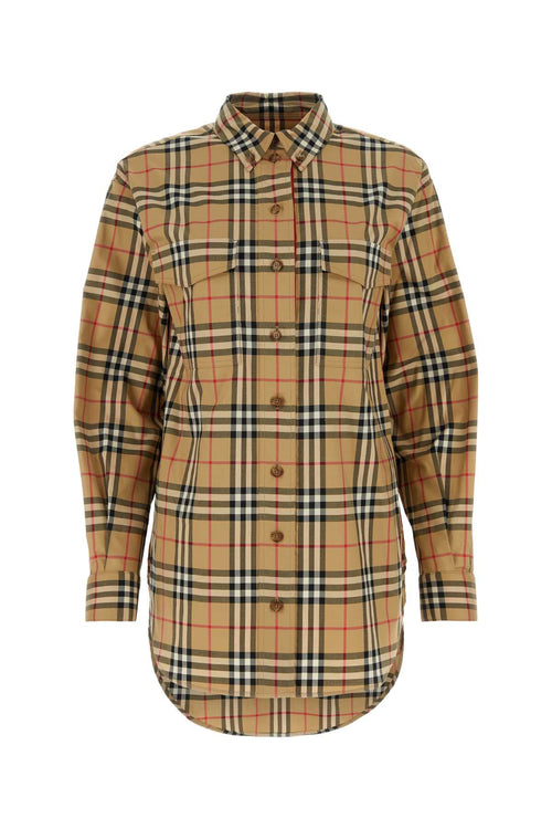 Burberry Women Embroidered Stretch Cotton Shirt