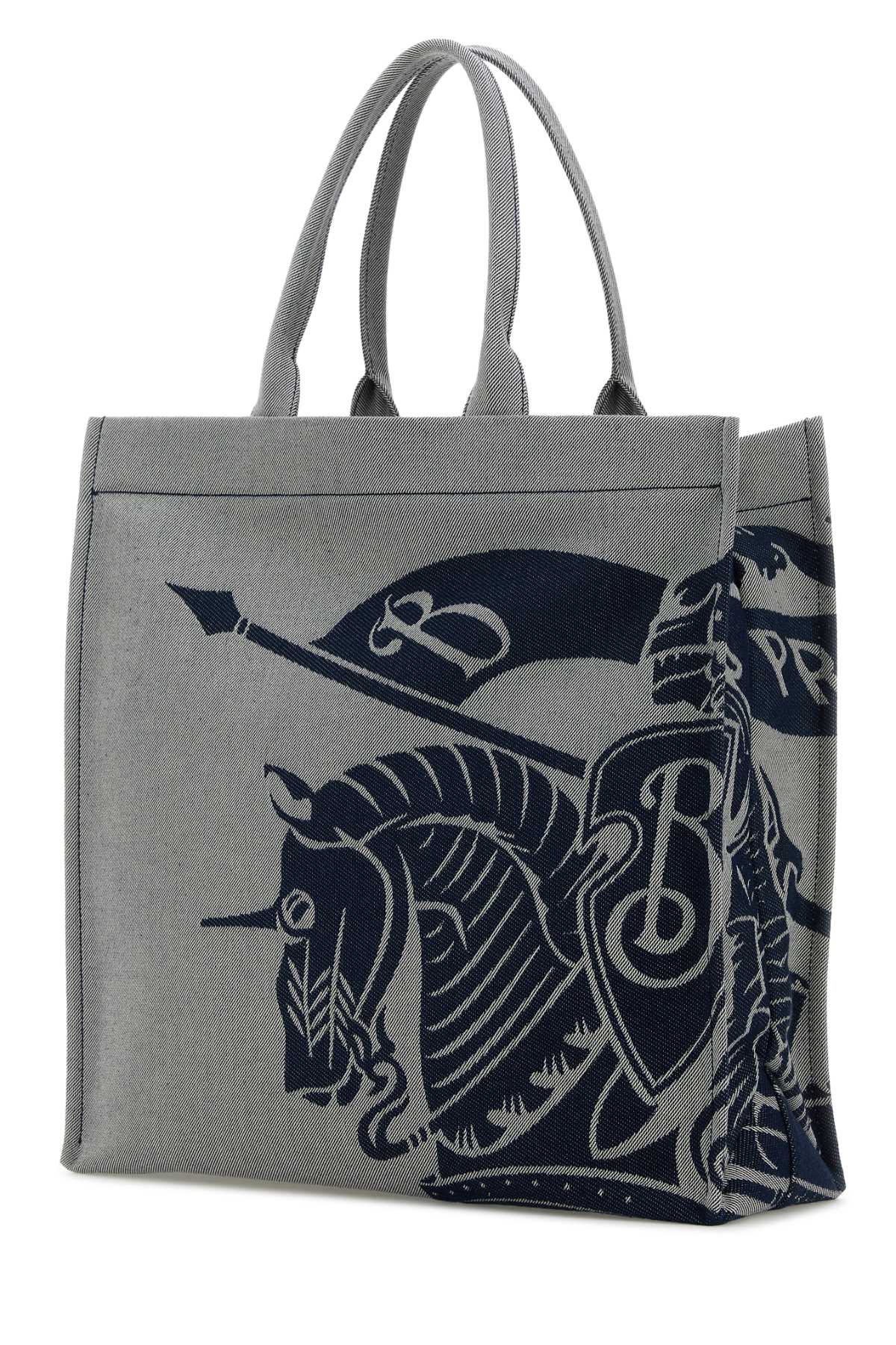 Burberry Men Embroidered Canvas Shopping Bag