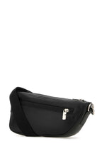 Burberry Men Black Leather Shield Crossbody Bag