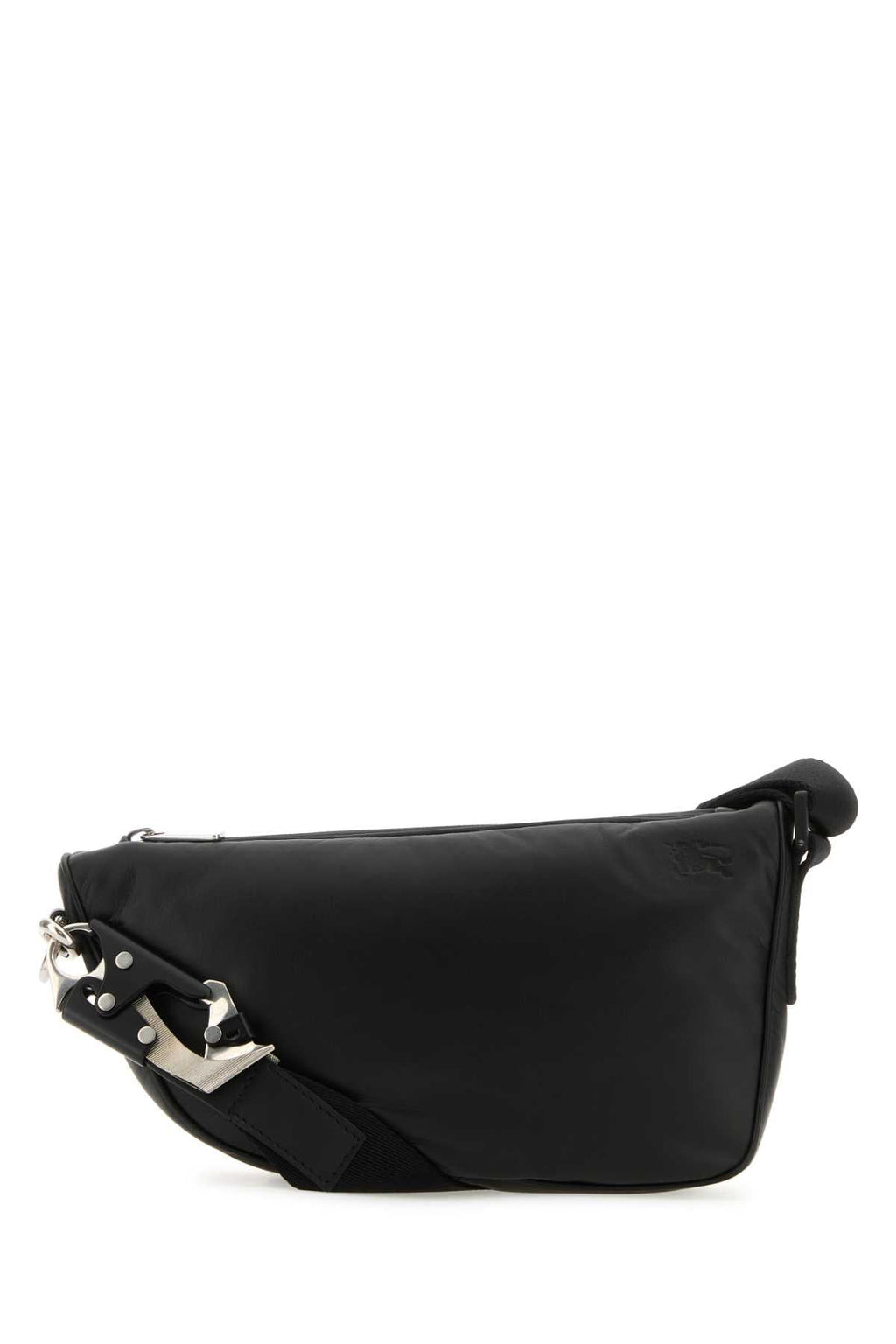 Burberry Men Black Leather Shield Crossbody Bag