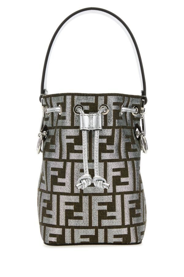 Fendi Woman Embroidered Fabric Mini Mon Tresor Bucket Bag