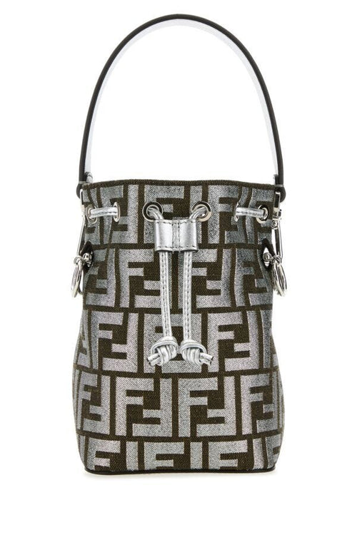 Fendi Woman Embroidered Fabric Mini Mon Tresor Bucket Bag
